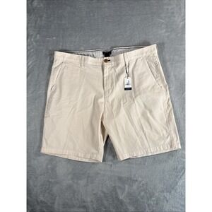 Johnnie O Santiago Shorts Mens 38 Stone Pima Cotton Golf Chino Preppy 8" Inseam